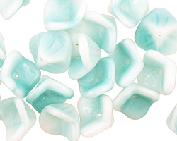 Czech Glass Azure 3 Petal Bellflower 9x11mm
