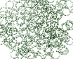 Seafoam Anodized Aluminum Jump Ring (Saw Cut) 6mm, 20 g (4.1mm inside diameter)