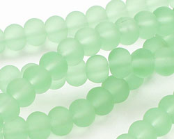Light Green Recycled Glass Rondelle 5x6mm