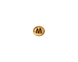 TierraCast Antique Gold (plated) Alphabet Bead "M" 7x6mm