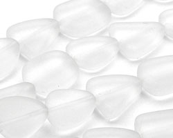 Crystal Recycled Glass Flat Freeform 15x13-15mm