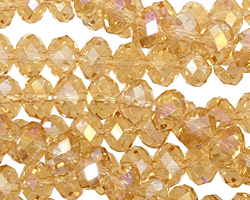 Light Topaz AB Crystal Faceted Rondelle 8mm
