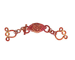 Patricia Healey Copper 3 Strand Clam Toggle 125x26mm, 22mm bar