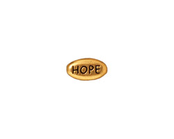 TierraCast Antique Gold (plated) Hope Word Bead 11x6mm
