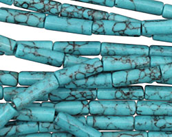 Howlite Turquoise Tube 13x4mm