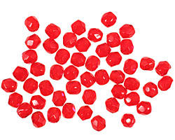 Czech Fire Polished Glass Siam Ruby Round 3mm