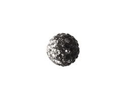 Jet/Crystal Ombre Pave Round 12mm