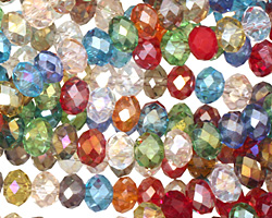 Multi Crystal Faceted Rondelle 6mm