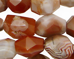 Red & Gray Botswana Agate Faceted Nugget 14-20x12-14mm