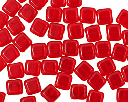 Czech Glass Siam Ruby Square 6mm