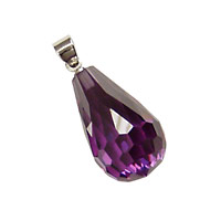 Violet Faceted Teardrop w/ hook 12x20mm