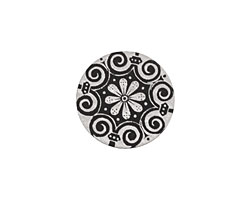 Lillypilly Black Scrolling Daisy Anodized Aluminum Disc 19mm, 22 gauge