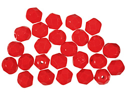 Czech Fire Polished Glass Opaque Red Round 6mm