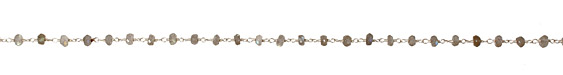 Labradorite Faceted Rondelle Silver (plated) Bead Chain