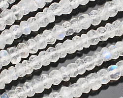Moonstone (rainbow) Faceted Rondelle 4-5mm