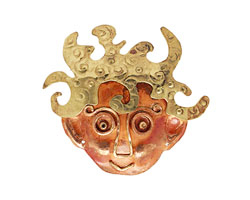 Patricia Healey Copper Woman w/ Pierced Ears Pendant 55x50mm