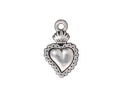 TierraCast Antique Silver (plated) Sacred Heart Milagro 14x22mm