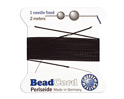 Black Griffin Nylon Beading Cord Size 4, 2 meters