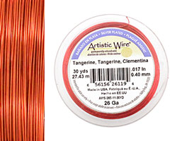 Artistic Wire Silver Plated Tangerine 26 gauge, 30 yards