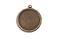 Vintaj Natural Brass Small Bamboo Circle Bezel Pendant 21mm