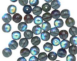 Czech Glass Montana Blue AB Round 6mm