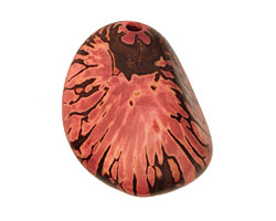Tagua Nut Coral Nugget 40-45x32-36mm