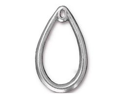 TierraCast Rhodium (plated) Teardrop Pendant 20x34mm