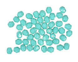 Czech Fire Polished Glass Opaque Turquoise Round 4mm
