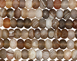 Botswana Agate Faceted Rondelle 6mm