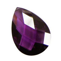 Violet Faceted Flat Teardrop 22x30mm
