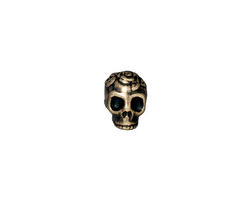 TierraCast Antique Brass (plated) Rose Skull Bead 10x7mm