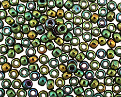 TOHO Higher Metallic Iris Green Round 6/0 Seed Bead