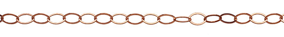 Copper (plated) Flat Oval Chain