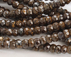 Bronzite Faceted Rondelle 3-4x6mm