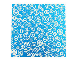 Lillypilly Turquoise Groovy Circles Anodized Aluminum Sheet 3"x3", 24 gauge