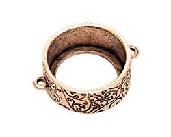 Nunn Design Antique Copper (plated) Large Circle Open Bezel Link 30x24mm