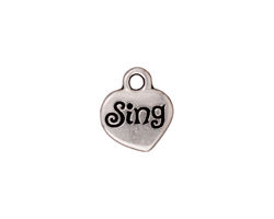 TierraCast Antique Silver (plated) Sing Charm w/ Glue In 12x13mm