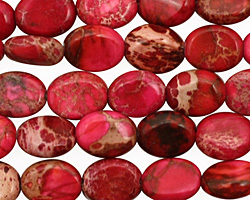 Ruby Impression Jasper Flat Oval 10x8mm