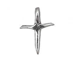 Rustic Charms Sterling Silver Heavy Cross Pendant 20x28mm
