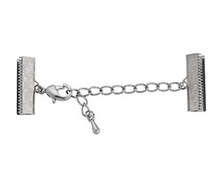 Artistic Wire Hematite Mesh Clasp (w/ Extension Chain & Lobster Clasp) 18mm