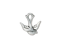 TierraCast Antique Silver (plated) Swallow Charm 16mm
