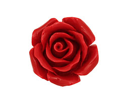 Coral (imitation) Carved Rose 25mm