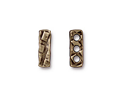 TierraCast Antique Brass (plated) Rock & Roll 3-Hole Bar 5x14mm