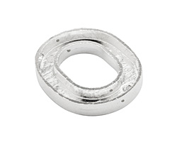 Silver (plated) Smooth Oval (1 channel, 4 hole) Katiedids 29x25mm
