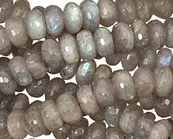 Labradorite Faceted Rondelle 4x8mm