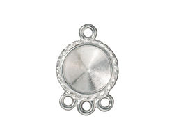TierraCast Rhodium (plated) Twisted Round Frame 1-3 Link 24x16mm
