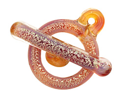 Grace Lampwork Whispering Peach Toggle Clasp 25-26x31-32, 39-40mm bar