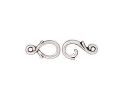 TierraCast Antique Silver (plated) Vine Hook & Eye Clasp 13x7mm