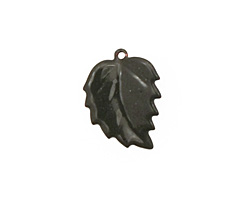 C-Koop Enameled Metal Steel Gray Leaf 15x20mm