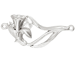 Ezel Findings Rhodium (plated) Daffodil Link 43x19mm